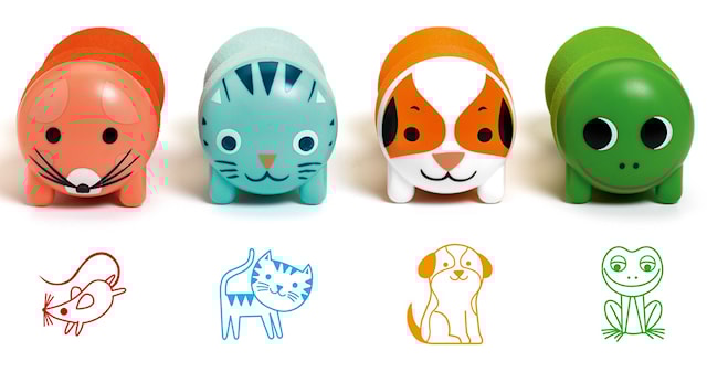 Produktbilde 1 for Stempelsett Kjæledyr selvklebende stempler 4-pack Djeco