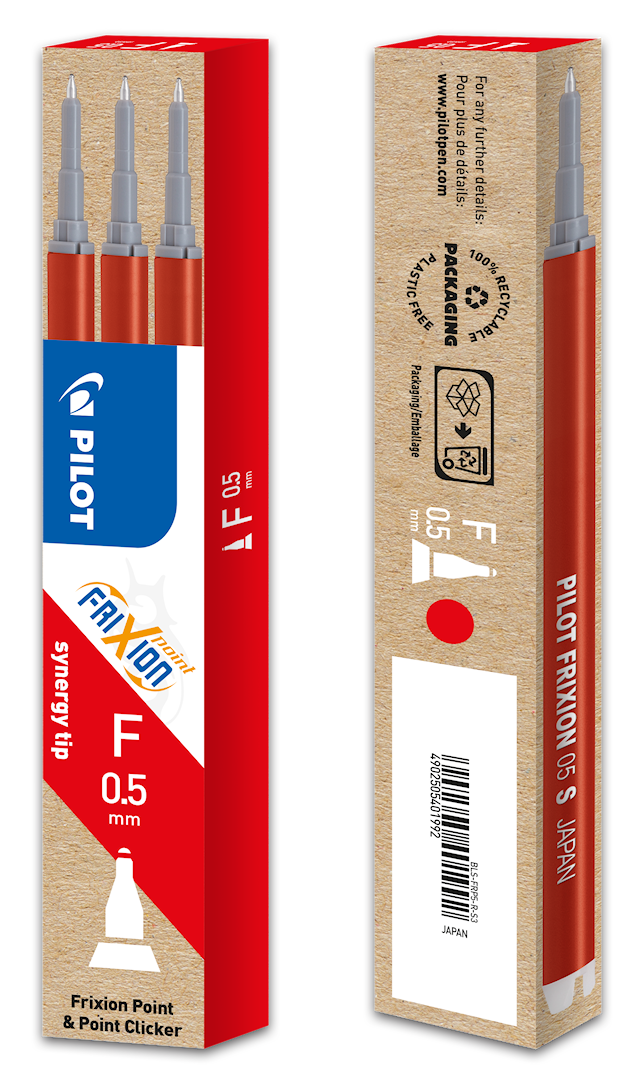 Produktbild 2 för Refill Frixion Point 0,5 Röd 3-p, Pilot