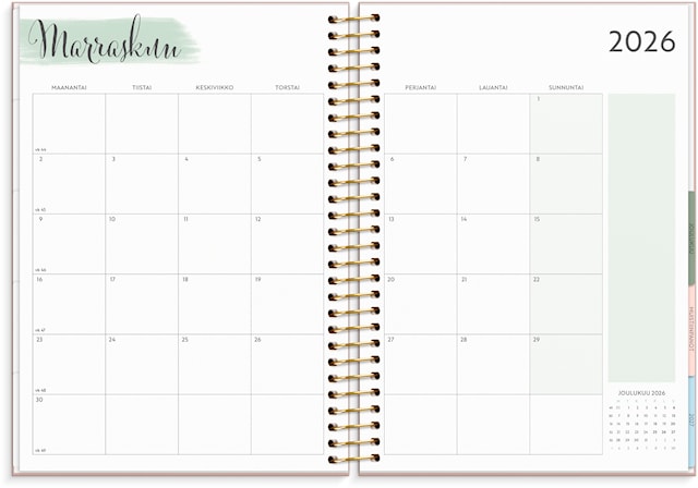 Tuotekuva 3 - Kalenteri 2026 Life Organizer C5 (163x229 mm) Burde