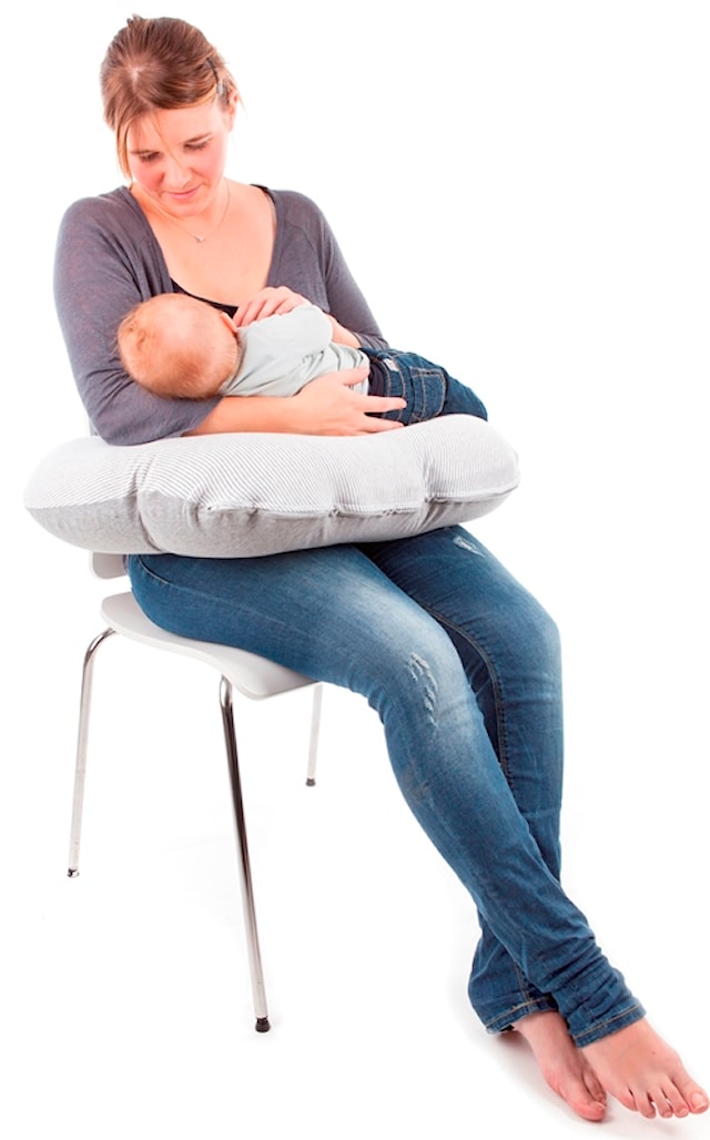 Produktbild 2 för Doomoo Kudde medium, Randig Ljusgrå/Vit