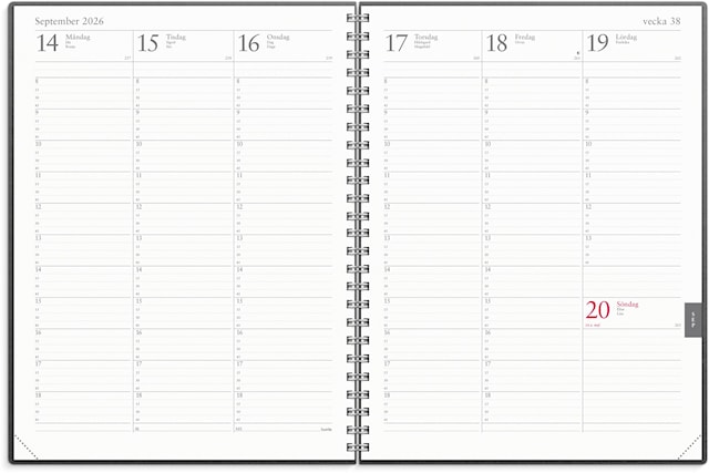Produktbild 2 för Kalender 2026 Veckojournal Eco Line Svart Burde