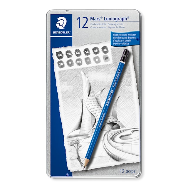 Tuotekuva 2 - Luonnostelukynä Mars Lumograph 12 kpl Premium Staedtler