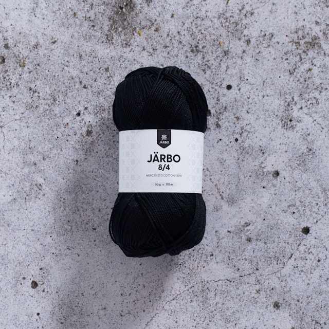 8/4 Bomullsgarn 50 g Svart (32012) Järbo