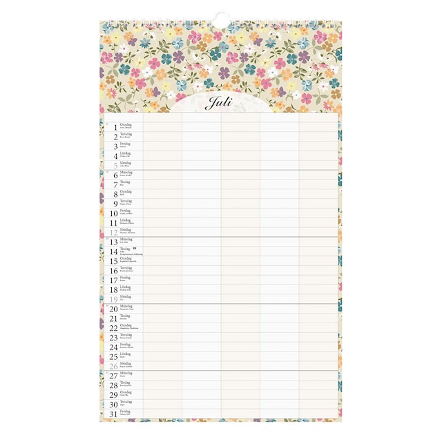 Produktbild 3 för Familjekalender Vägg 2026 Graphic Romance Paperstyle