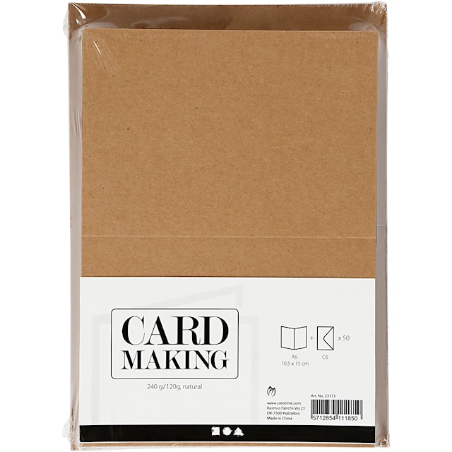 Produktbild 2 för Kort och Kuvert Natur 10,5 x 15 cm 50-pack