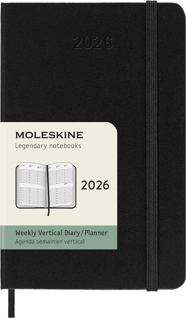 Produktbild 1 för Kalender 2026 Classic Hard 12M Weekly Vertical Pocket Svart Moleskine