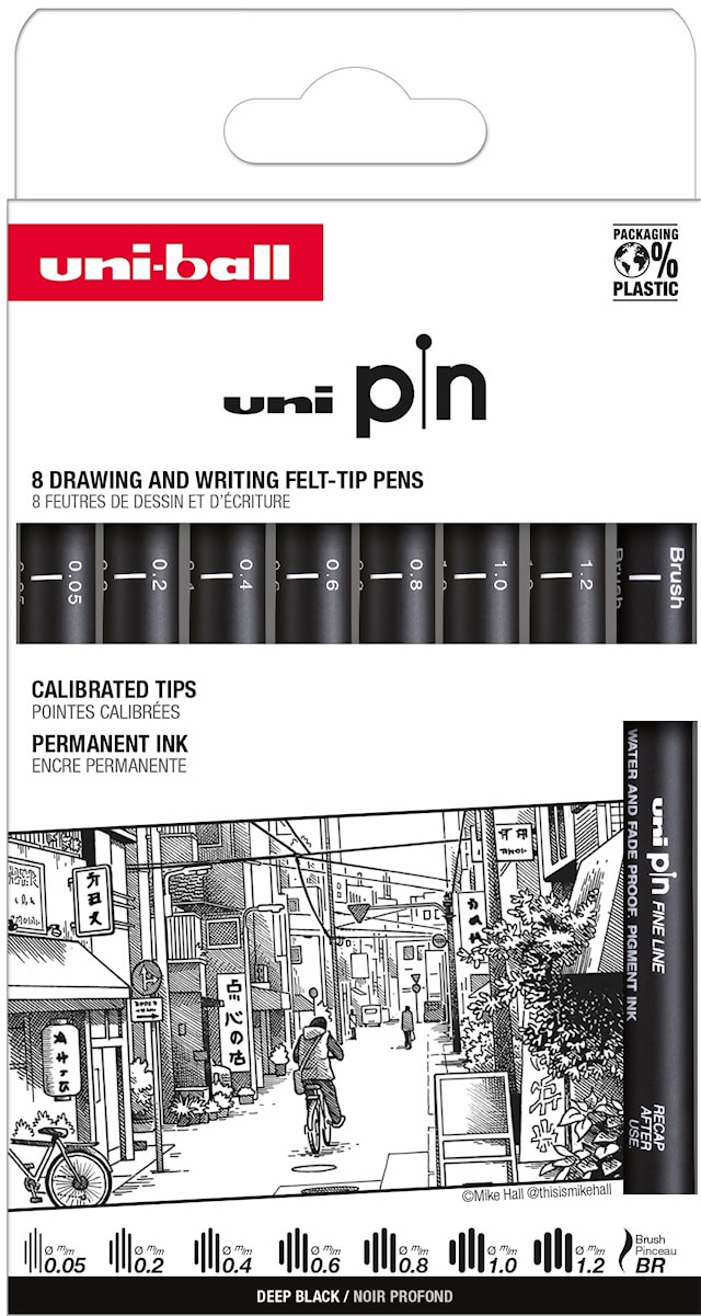 Fineliners Pin 200 Classic - 011 8-pack Uni-Ball