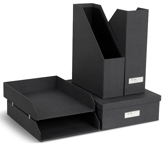 Produktbild 1 för Stort förvaringsset för Kontoret Black 5 delar Bigso Box of Sweden