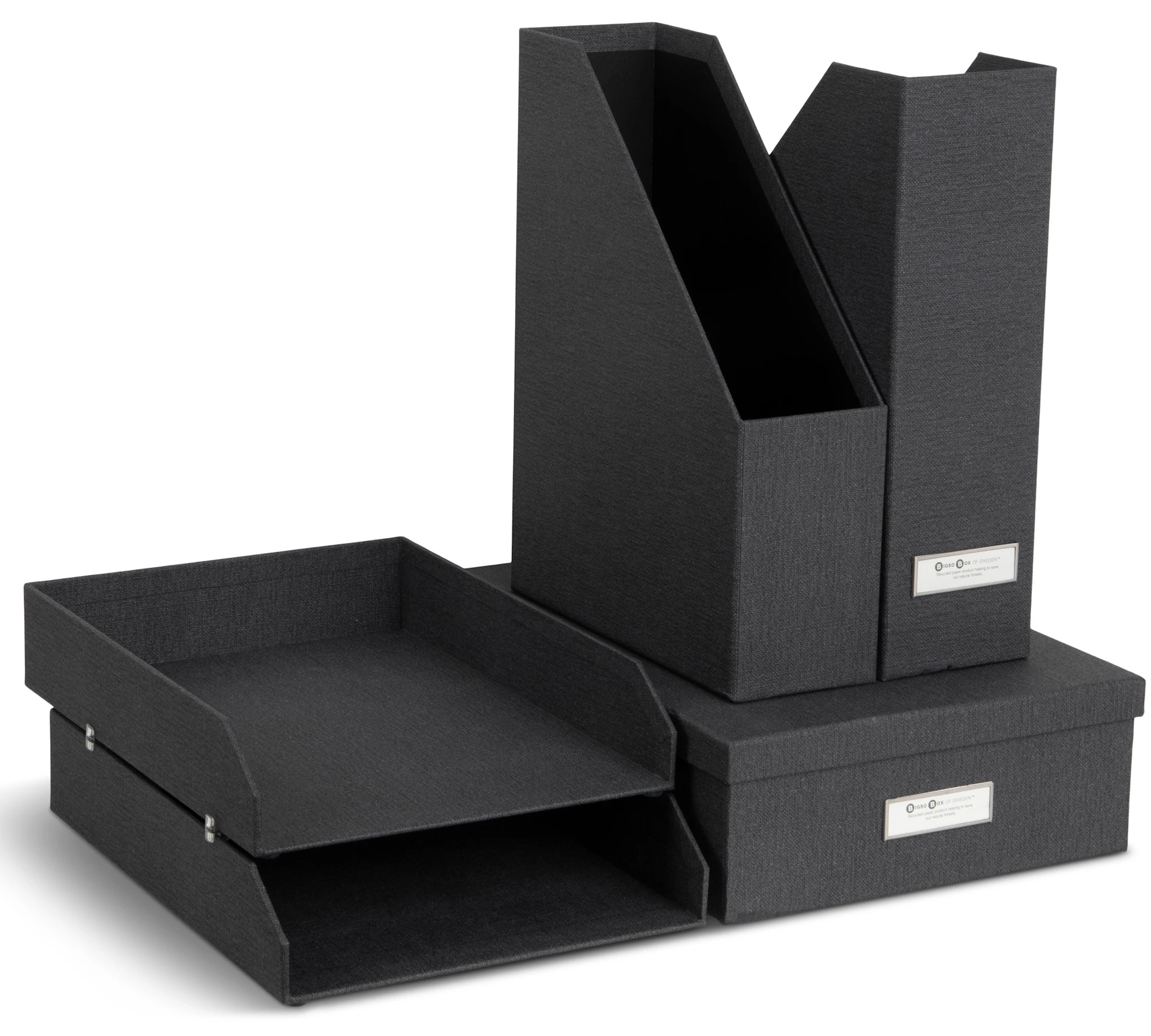 Tuotekuva ille Suuri Toimistotarvikkeiden Säilytyssetti Musta 5 osaa Bigso Box of Sweden