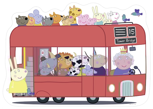 Tuotekuva 2 - Peppa Pig Shaped Bus Lattiapalapeli 24 palaa Ravensburger