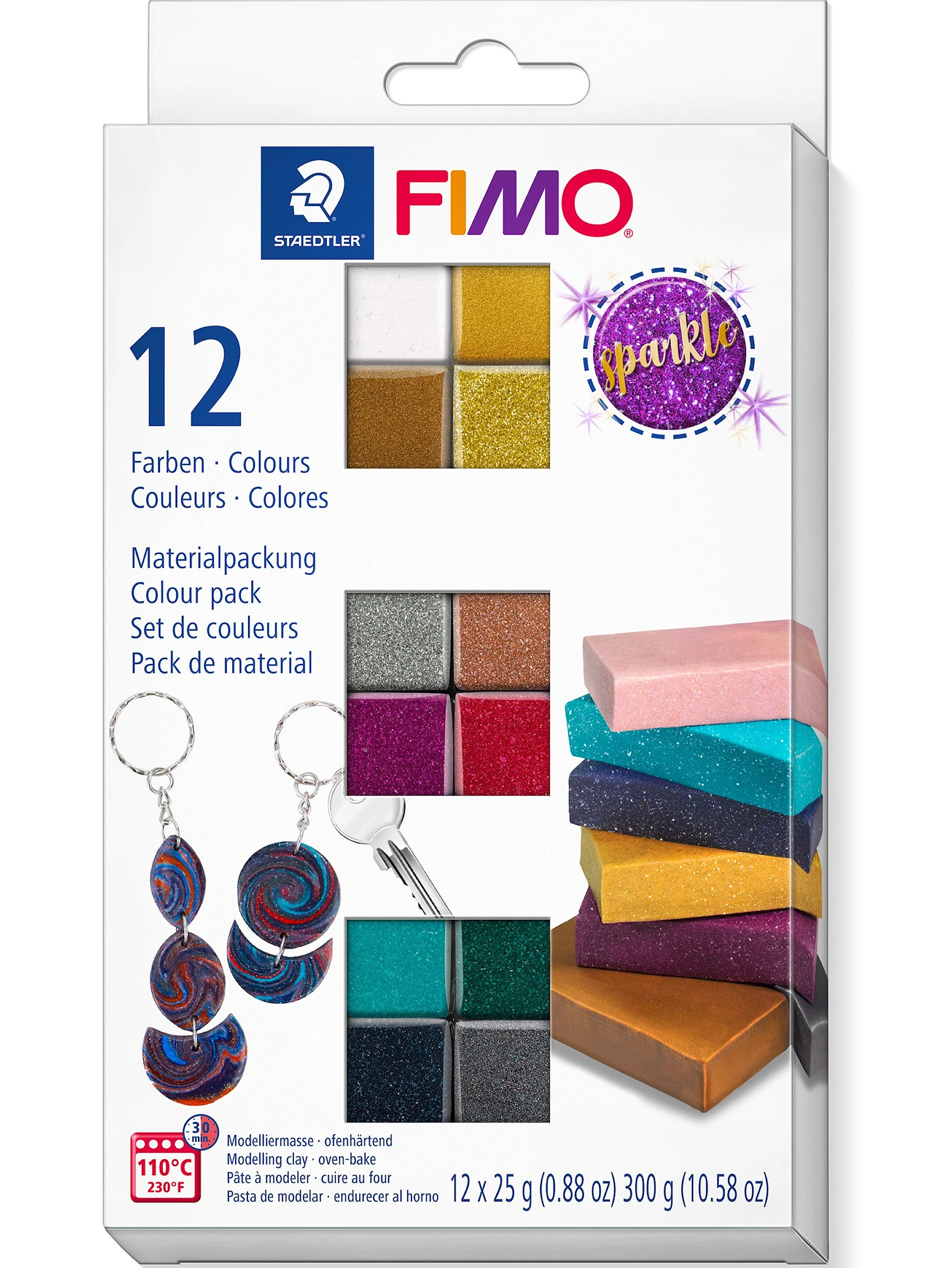 Tuotekuva ille FIMO Effect Set Savi Sparkle 12x25g Staedtler