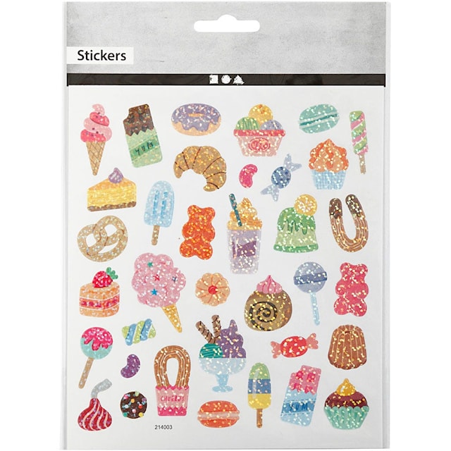 Produktbild 2 för Klistermärken, godis, ark 15x16,5 cm, 1 ark