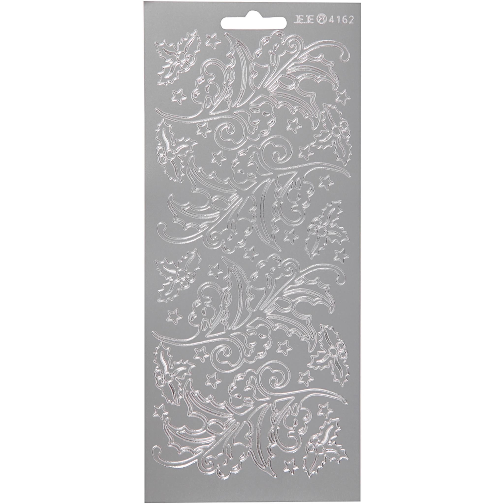 Tuotekuva ille Ääriviivatarra, piikkipaatsamat, arkki 10x23 cm, hopea, 1 ark