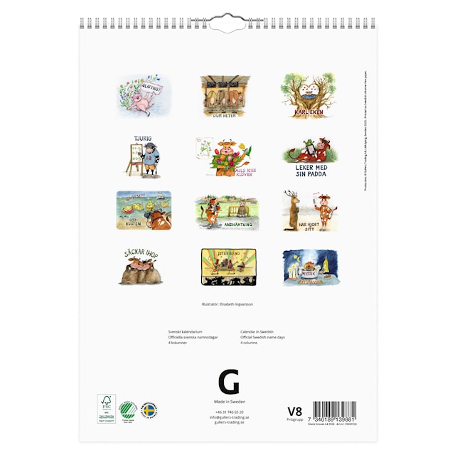 Produktbild 3 för Familjekalender Glada Kossan 2026