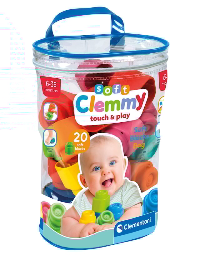 Produktbild 7 för Soft Clemmy Mjuka Byggklossar 20-Pack Clementoni
