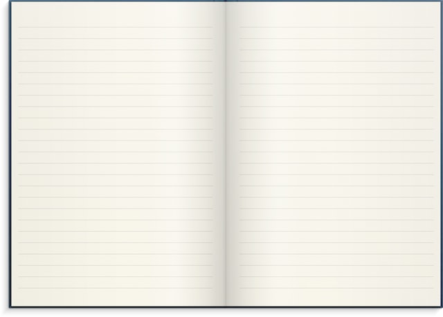 Produktbilde 2 for Notatbok A5 Mørkeblå tekstil, Linjert, Burde