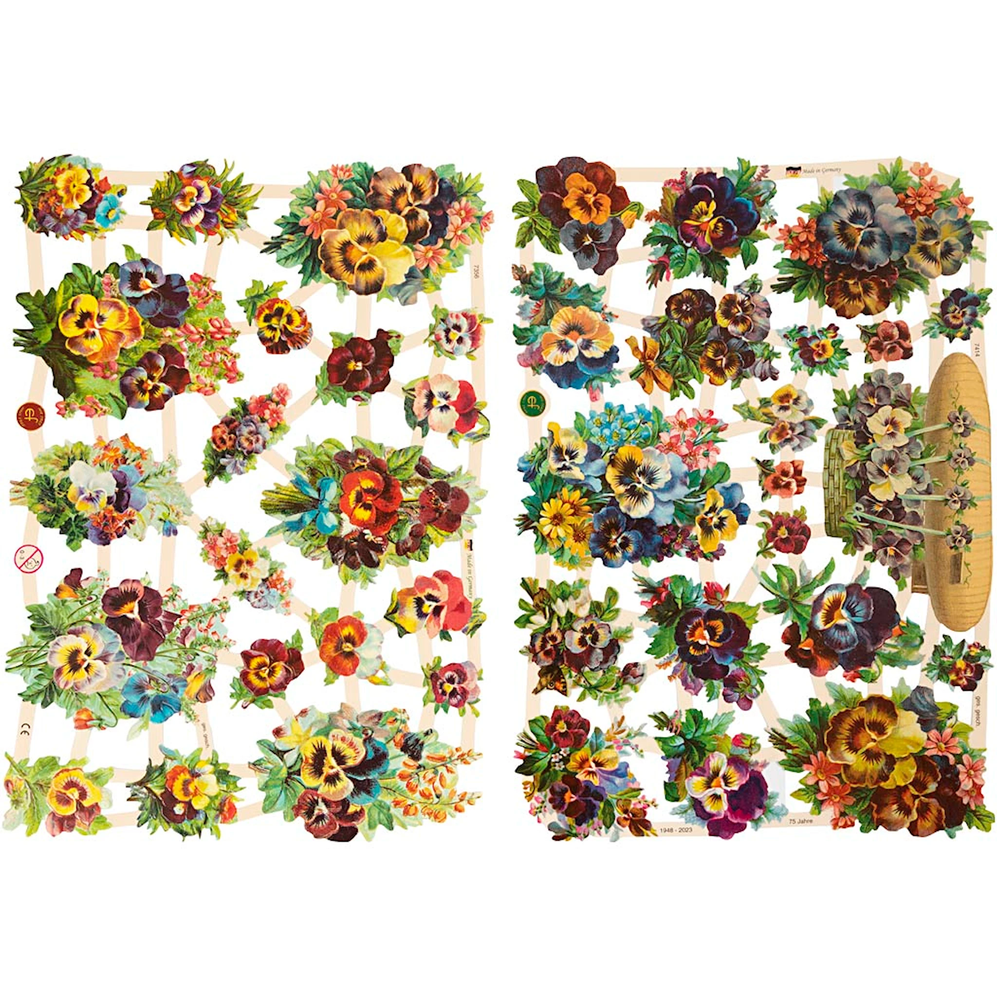 Produktbilde for Glansbilder, stemorsblomst, ark 16,5x23,5 cm, 2 ark/ 1 pk.