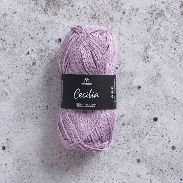 Cecilia Garn Lin- och bomullsmix 50 g lila 60 Svarta Fåret