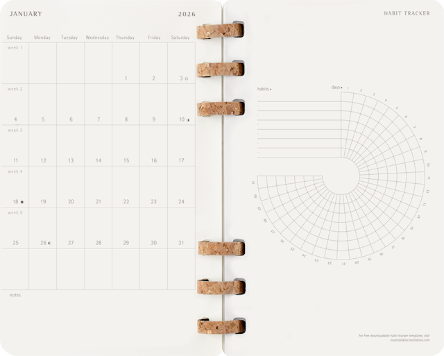 Produktbilde 4 for Kalender 2026 Spiral Soft Planner 12M Large Svart Moleskine