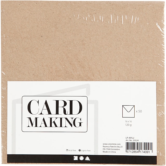 Produktbild 3 för Kuvert Naturfärg 16x16 cm 50-pack