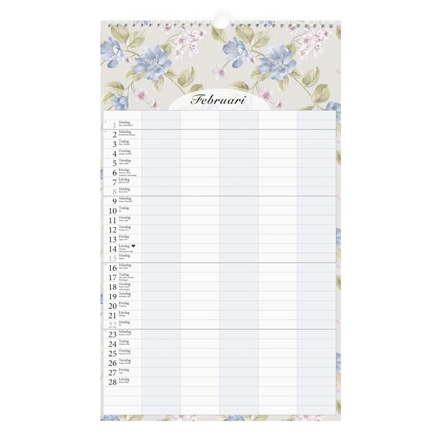 Produktbild 5 för Familjekalender Vägg 2026 Graphic Romance Paperstyle