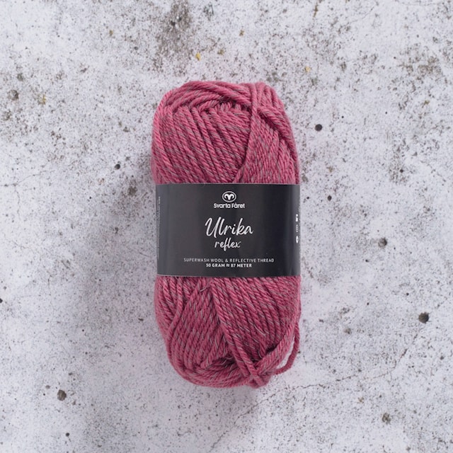 Ulrika Reflex Garn Ullmiks 50 g Teglrosa Svarta Fåret