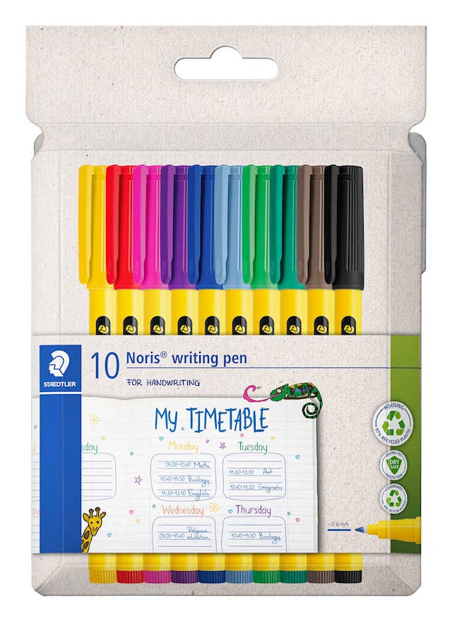 Tuotekuva 1 - Noris Fineliner 0,6 MM 10-pack Staedtler