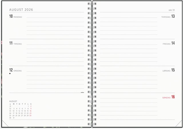 Produktbilde 2 for Ukekalender Multi 2026 A5 Blomster GRIEG