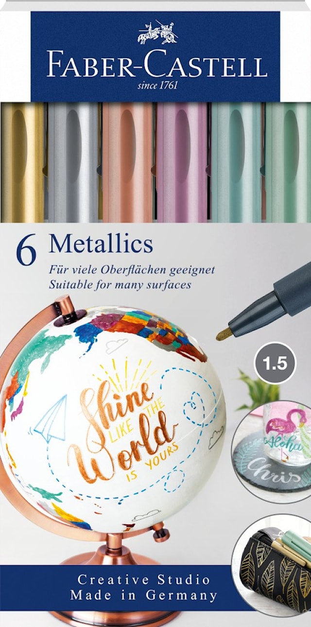 Produktbild 1 för Metallic marker 6-p, Faber-Castell