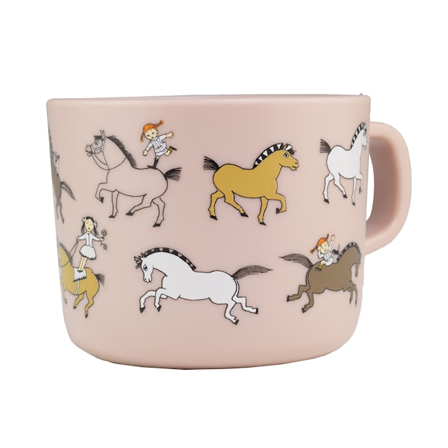 Produktbild 1 för Pippi Cirkus Mugg med Handtag Rosa Rätt Start