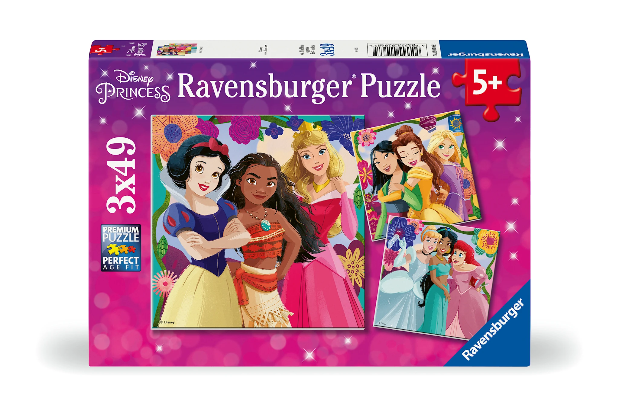 Produktbild för Pussel Disney Princess 3x49 bitar, Ravensburger
