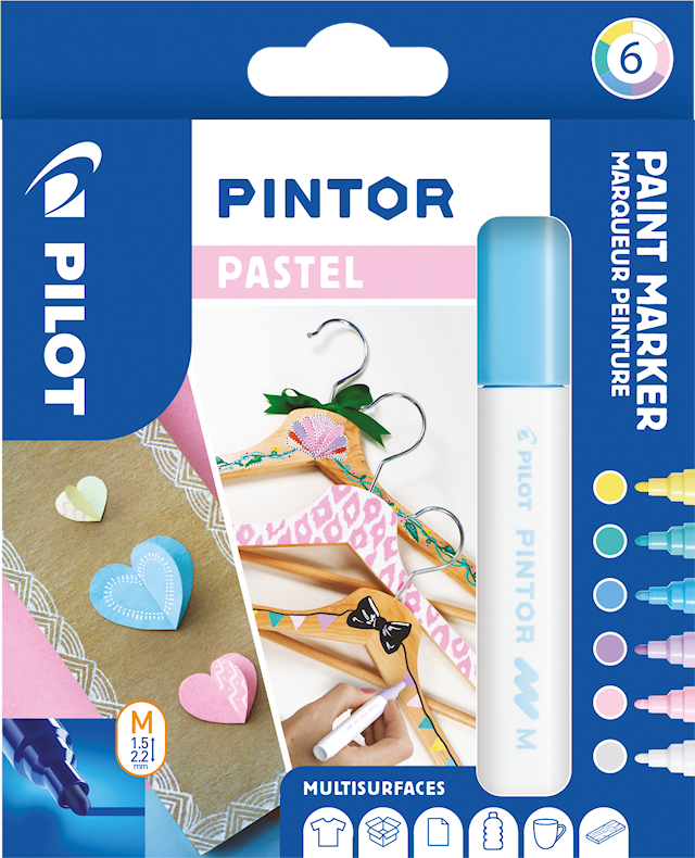 Produktbild 4 för Märkpenna Pintor Pastell Mix 6-p, Pilot