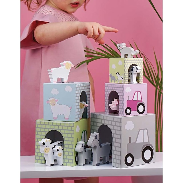 Produktbild 3 för Stapelbar kub djur Jabadabado