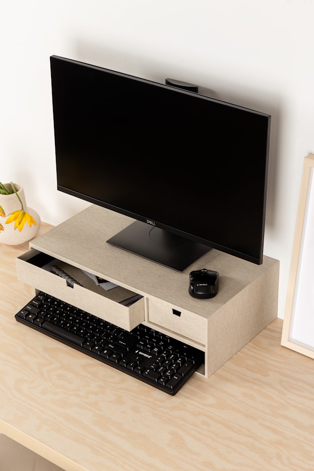 Tuotekuva 2 - Kannettavan  Ted Tietokoneen Tuki Säilytyksellä Linen 48,5x26x15cm Bigso Box of Sweden