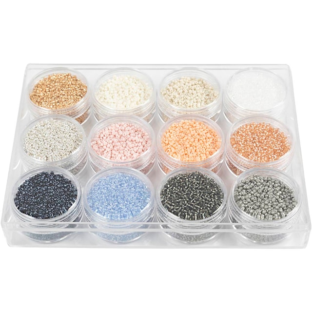 Produktbilde 3 for Rocaillesperler, dia. 1,7 mm, str. 15/0, hullstr. 0,5-0,8 mm, douche farger, 12x15 g/ 1 pk.