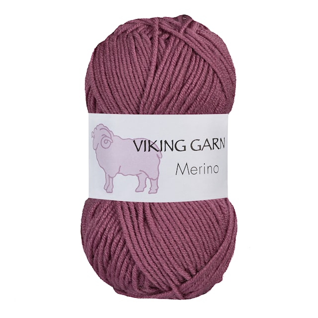 Viking Merino Garn 50 g Mørk rosa 867 Viking Garn