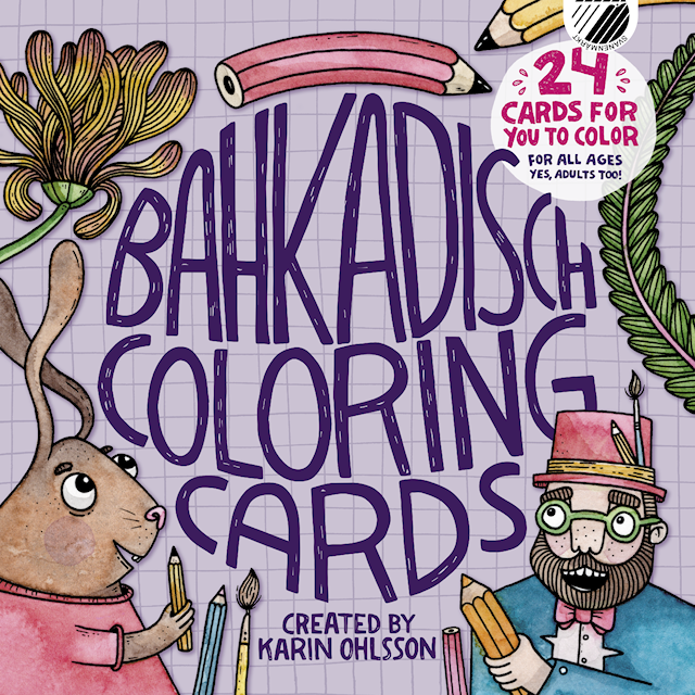 Målarkort för vuxna - Bahkadisch Coloring Cards Purple