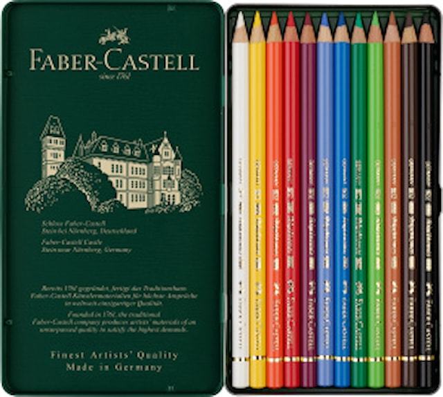 Produktbilde 1 for Polychromos Fargeblyanter Metalletui 12 pakning Faber-Castell