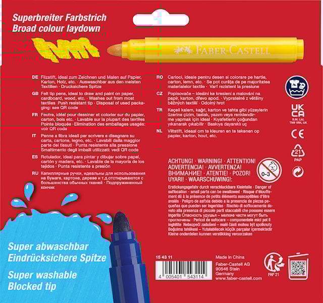 Produktbild 2 för Fiberspetspenna Jumbo Castle 12-p, Faber-Castell