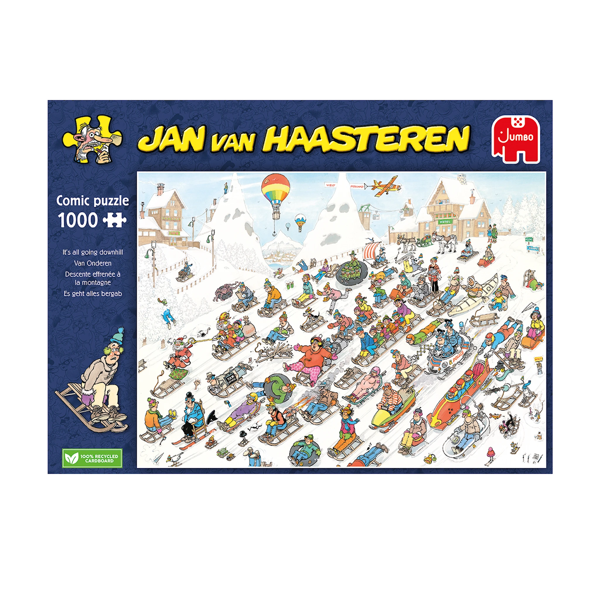 Tuotekuva ille Jan Van Haasteren It´s All Going Downhill Pussel 1000 bitar, Jumbo