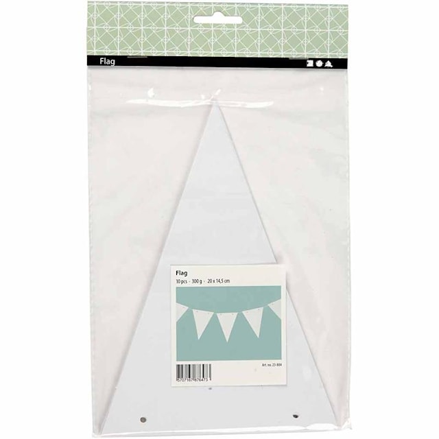 Produktbild 3 för DIY Vimpel Vit flaggor av Kartong 14,5 x 20 cm