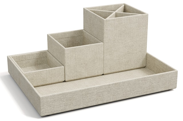 Tuotekuva 1 - Kirjoitusalueen Säilytys 4 osaa Linen Bigso Box of Sweden