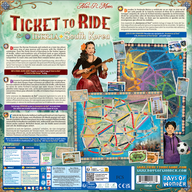 Produktbilde 4 for Ticket to Ride Map Collection 8: Iberia & South Korea Expansion (SE/NO/FI/EN)