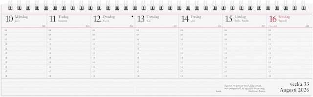 Produktbild 2 för Kalender 2026 Veckoalmanackan Grön Burde