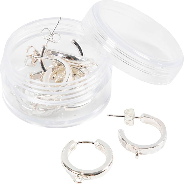 Tuotekuva 6 - Rengaskorvakorut silmukalla, halk. 15 mm, paksuus 3 mm, hopeanväriset, 2x2 pari/ 1 pkt