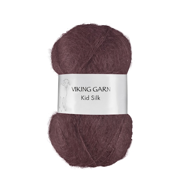 Kid/Silk Garn 25 g Mørk Burgunder 374 Viking Garn