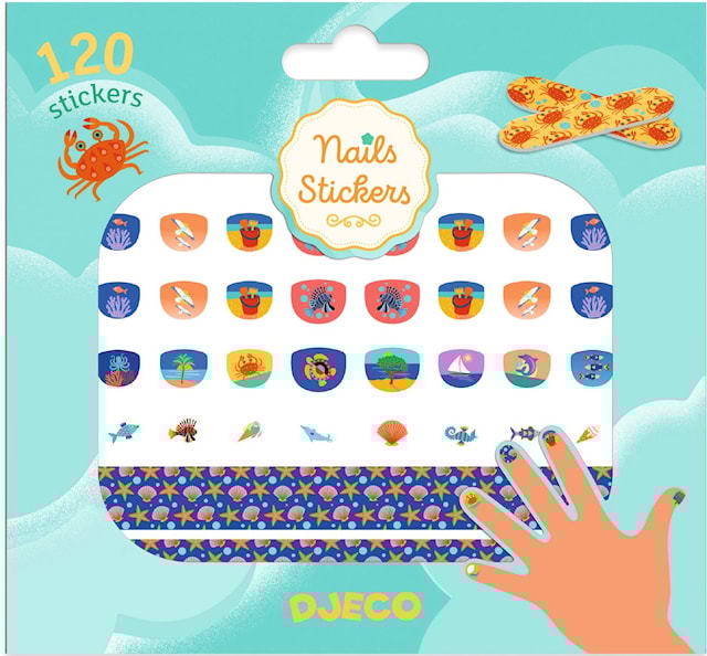 Produktbild 1 för Stickers för naglarna Havet 120-pack Djeco