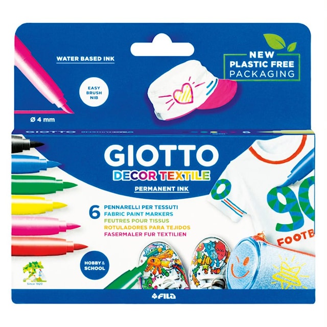 Textilpennor 6-p Giotto