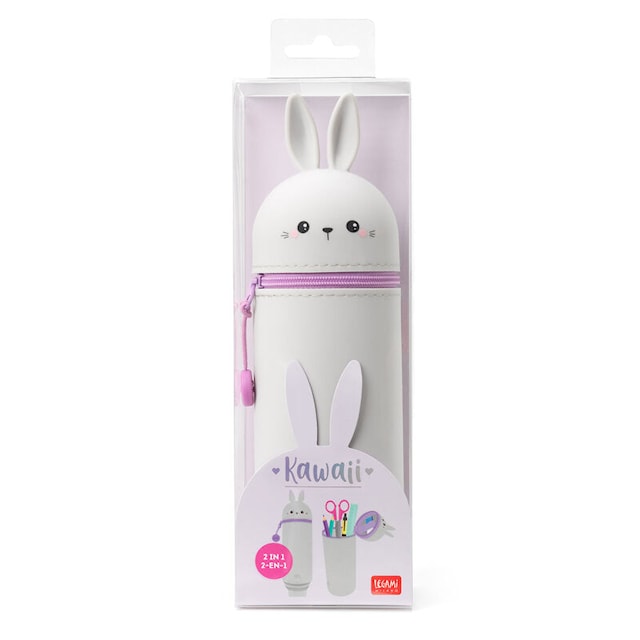 Produktbilde 3 for Pennal Bunny Av Silikon Med Glidelås 18,5 cm Kawaii