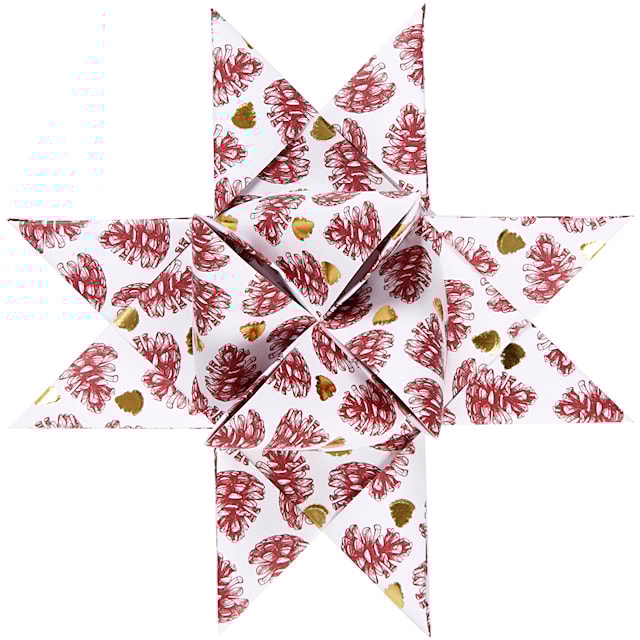 Produktbilde 2 for Stjernestrimler, L: 44+78 cm, B: 15+25 mm, dia. 6,5+11,5 cm, rød, hvit, 48 strimler/ 1 pk.